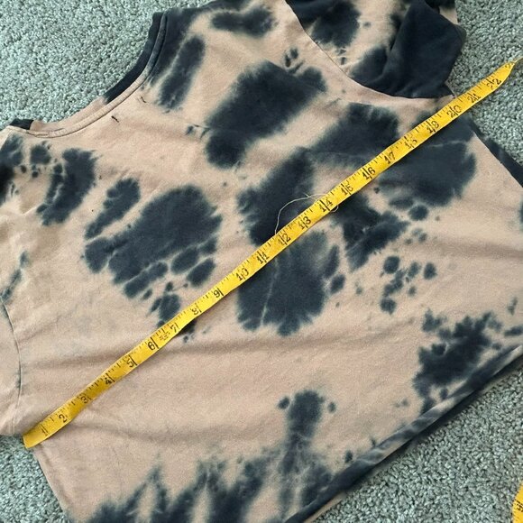 Preston & James Acid Wash Zodiac Raw Edge Cotton Cropped Shirt Large - Picture 8 of 9